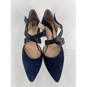 Hispanitas Navy Suede and Black Leather Heels